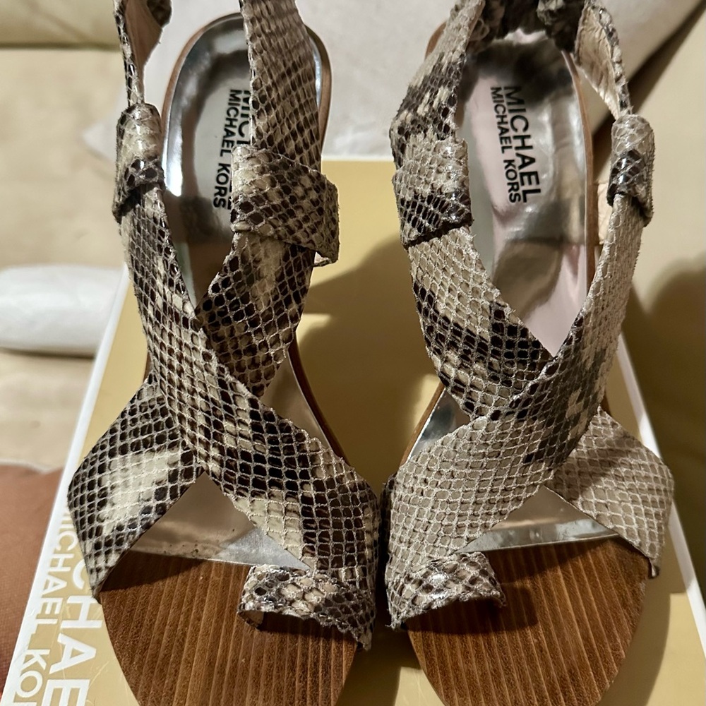 Michael Kors Sycamore Sandal Embossed Leather
